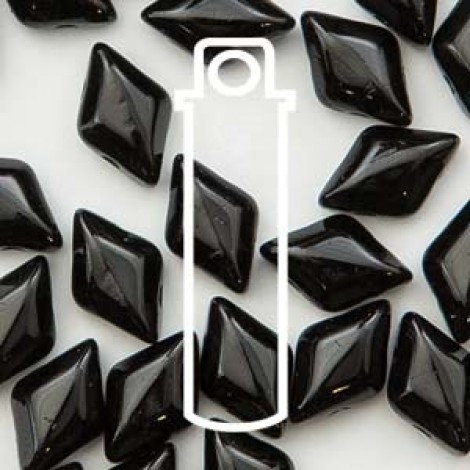 5x8mm Czech GemDuo 2-Hole Beads - Jet - 8gm
