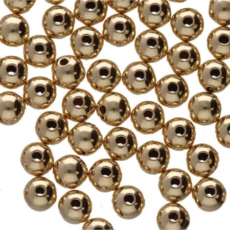 4mm Gold-Filled Seamless Round Beads with 1mm hole - Pack of 2
