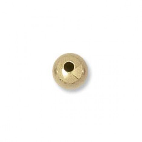 6mm Gold Filled Round Beads w-1.5mm hole - Each