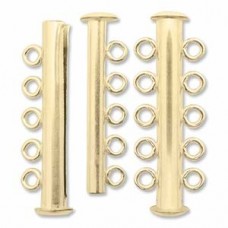 32mm Gold Filled Magnetic Slide Clasp w-5 Rings - Each