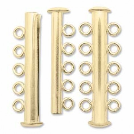 32mm Gold Filled Magnetic Slide Clasp w-5 Rings - Each 32mm Gold Filled Magnetic Slide Clasp w-5 Rings - Each