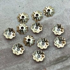 4mm 14K Gold Filled Tiny Flower Beadcap with 1mm hole - Pack of 10