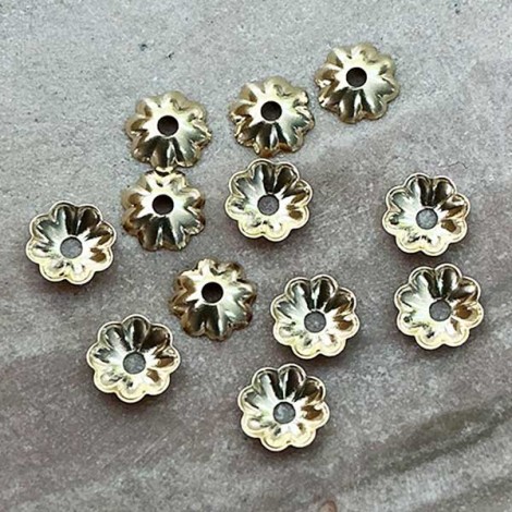 4mm 14K Gold Filled Tiny Flower Beadcap with 1mm hole - Pack of 10 4mm 14K Gold Filled Tiny Flower Beadcap with 1mm hole - Pack of 10