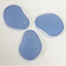 26mm Sea Glass Small Freeform Pendants - Light Sapphire