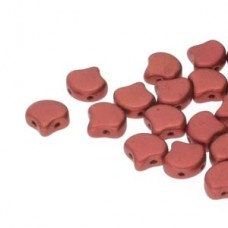 7.5x7.5mm Czech 2-Hole Gingko Beads - Bronze Fire Red - 22gm