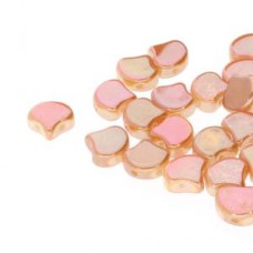 7.5x7.5mm Czech 2-Hole Gingko Beads - Chalk Full Apricot - 22gm