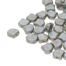 7.5x7.5mm Czech 2-Hole Gingko Beads - Chalk Lazure Blue - 22gm
