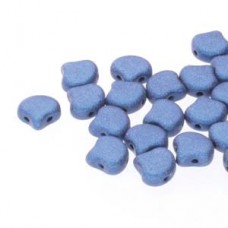 7.5x7.5mm Czech 2-Hole Gingko Beads - Metallic Suede Blue - 22gm