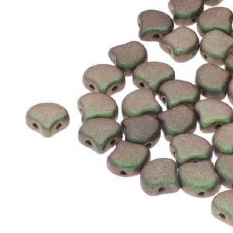 7.5x7.5mm Czech 2-Hole Gingko Beads - Polychrome Sage + Citrus - 22gm 7.5x7.5mm Czech 2-Hole Gingko Beads - Polychrome Sage + Citrus - 22gm