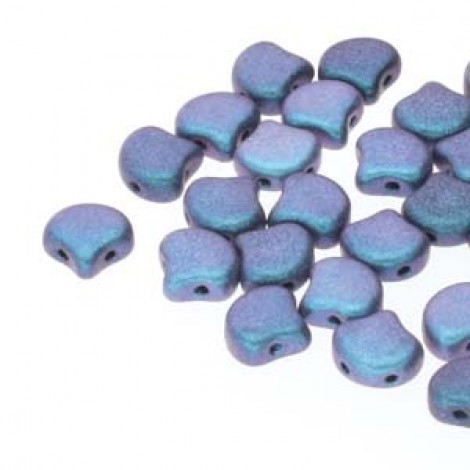 7.5x7.5mm Czech 2-Hole Gingko Beads - Polychrome Rich Turquoise - 22gm 7.5x7.5mm Czech 2-Hole Gingko Beads - Polychrome Rich Turquoise - 22gm