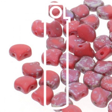7.5x7.5mm Czech 2-Hole Gingko Beads - Red Matte Rembrandt - 22gm 7.5x7.5mm Czech 2-Hole Gingko Beads - Red Matte Rembrandt - 22gm