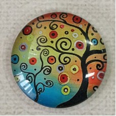 30mm Art Glass Backed Cabochons - Dreaming Tree