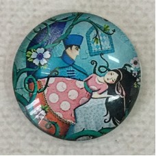 25mm Art Glass Backed Cabochons - Dancing - Pack of 10