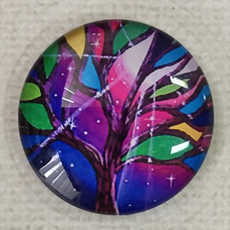 30mm Art Glass Backed Cabochons - Jewel Tree