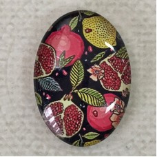 18x25mm Art Glass Oval Glass Cabochons - Fruit Salad - Each