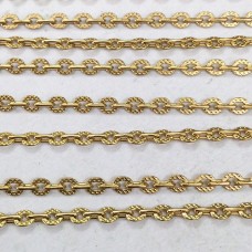 2.5mm Gold Plated 316 High Quality Textured Stainless Steel Flat Oval Cable Chain - 2 metres