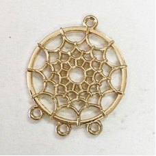 26x32mm Gold Plated Dreamcatcher Pendant or Earring Drops - Per Pair