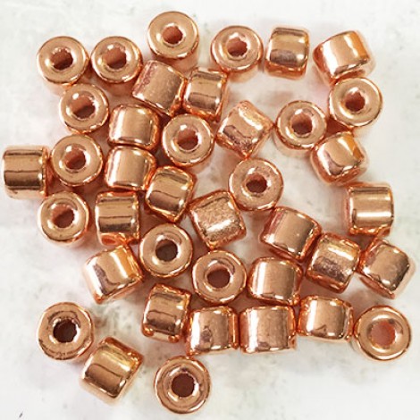 8x6mm Pure Copper Plated Greek Ceramic Tube Beads