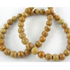 6mm Wood Lace Stone Round Gemstone Beads - Strand