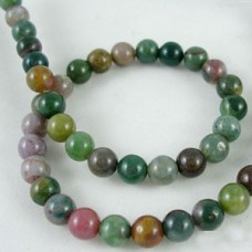 6mm Natural Indian Agate Round Gemstone Beads