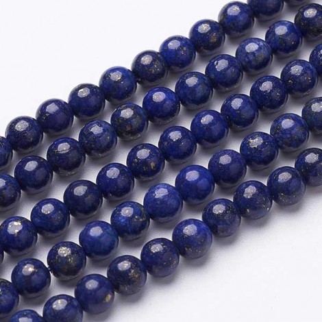 6mm Lapis Lazuli Grade A Round Gemstone Beads - 15in Strand