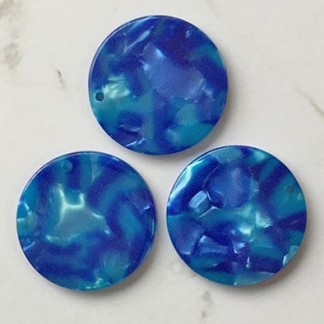27x3mm Acrylic Earring Drop or Pendant with 2mm Hole - Blues