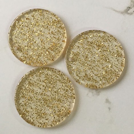 27x3mm Acrylic Earring Drop or Pendant with 2mm Hole - Gold Glitter