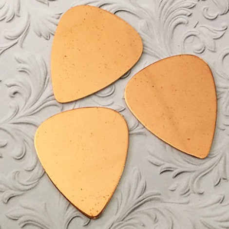 1.25x1" (32x25mm) 18ga ImpressArt Premium Large Guitar Pick Blank - Copper - Pack of 2