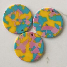 27x3mm Acrylic Earring Drop or Pendant with 2mm Hole - Pastels - Pack of 2