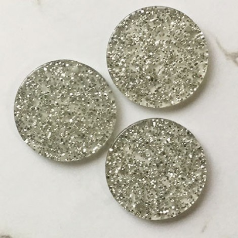 27x3mm Acrylic Earring Drop or Pendant with 2mm Hole - Silver Glitter
