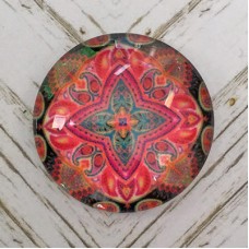 25mm Art Glass Backed Cabochons - Colourful Kaleidescope 2 - Each