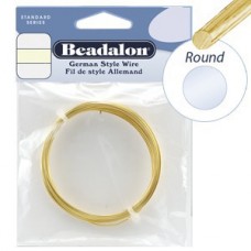 26ga Beadalon Round German Craft Wire - Gold Plated