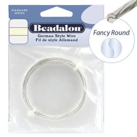 21ga Beadalon German Fancy Round Wire - Silver