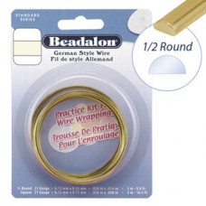 21ga Beadalon Half-Round German Wire- Anti-tarnish Brass