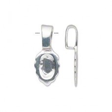 23x10mm Sterling Silver Glue-on Leaf Bail - Each
