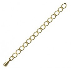 50mm Gold Plated Necklace Extension Chain w-Teardrop
