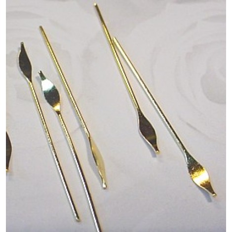 36mm 22ga Spear Shaped Gold Plated Headpins