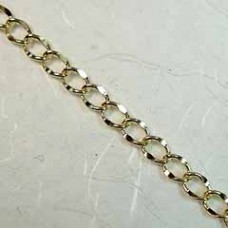 3.5mm Hammered Gold Plated Curb Chain