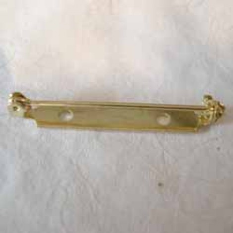 27mm Gold Plated Bar Pins with Locking Bar - Pack of 10 27mm Gold Plated Bar Pins with Locking Bar - Pack of 10