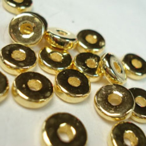 8mm Greek Ceramic Washer Spacers - 24K Gold Plated