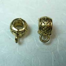 Tibetan Gold Large Hole Hanger Bead - 3mm hole