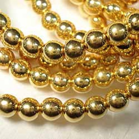 4mm 24K Gold Plated Round Czech Beads - Pack of 20