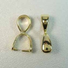 18mm Gold Plated Pinch Bail with Loop - Pack of 2
