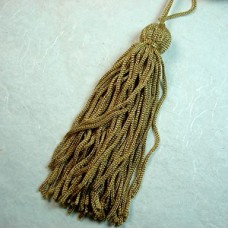 3.5" (80mm) Gold Braided Faux Silk Tassels - Each