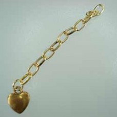 65mm Gold Plated Extension Chains with Heart Charm
