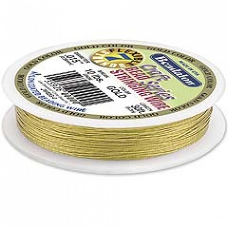 .020" Beadalon 7 Str Gold Color Beading Wire - 30ft