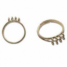 Bling Rings - 10 Loop Gold Plated - Adjustable - Pack of 2