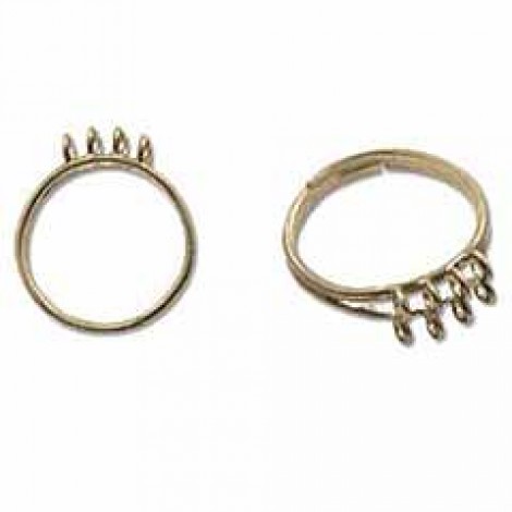Bling Rings - 10 Loop Gold Plated - Adjustable - Pack of 2 Bling Rings - 10 Loop Gold Plated - Adjustable - Pack of 2
