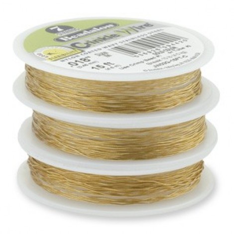 .015" Beadalon 7 Strand Crinkle Wire - Gold Colour