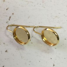 12mm ID Gold Stainless Steel Bezel Earrings with Hooks
